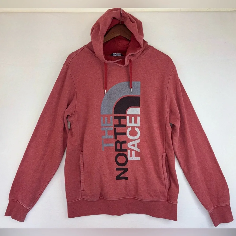 THE NORTH FACE Men's Red Hoodie Sweatshirt Pullover Long Sleeve Athletic Medium‎